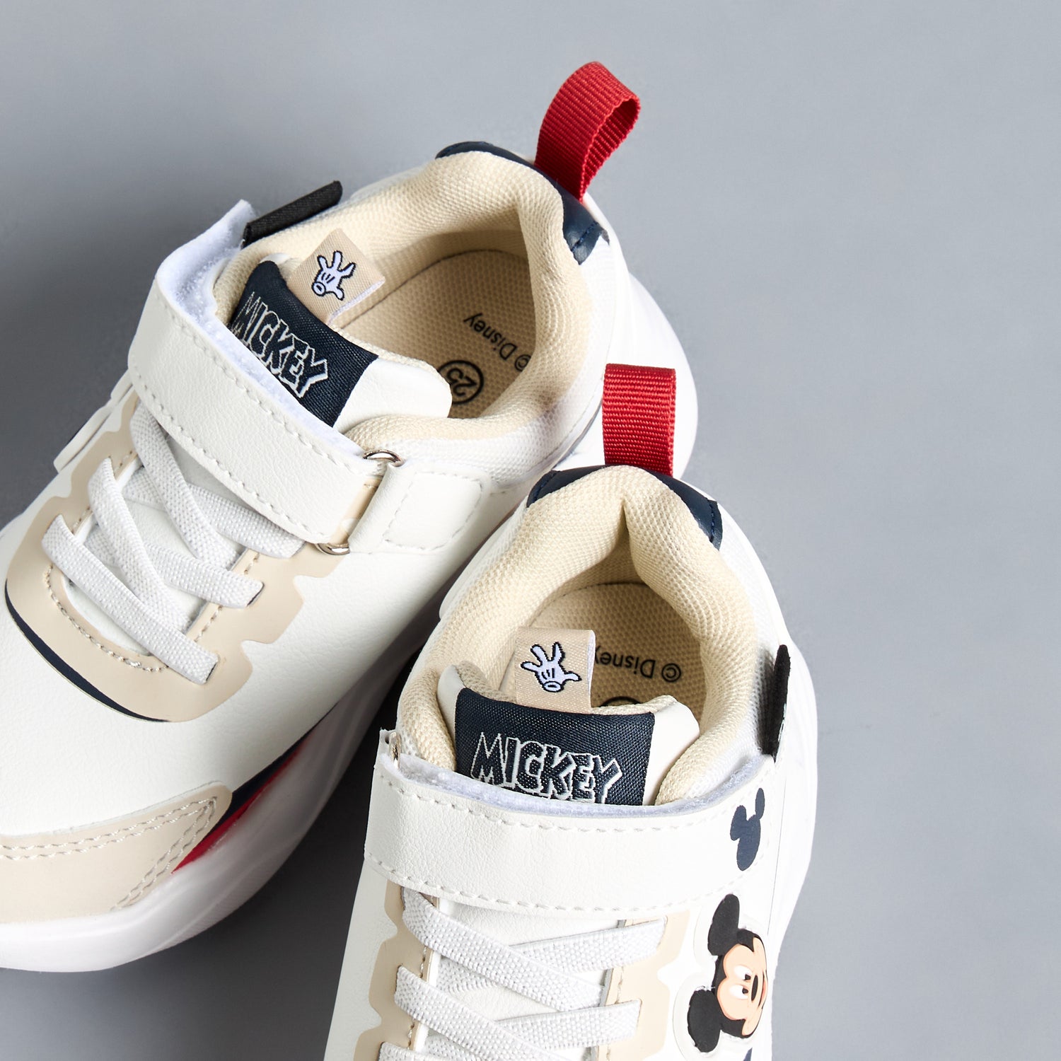 Mickey Mouse Applique Sneakers with Hook and Loop Closure