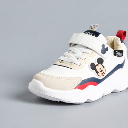Mickey Mouse Applique Sneakers with Hook and Loop Closure