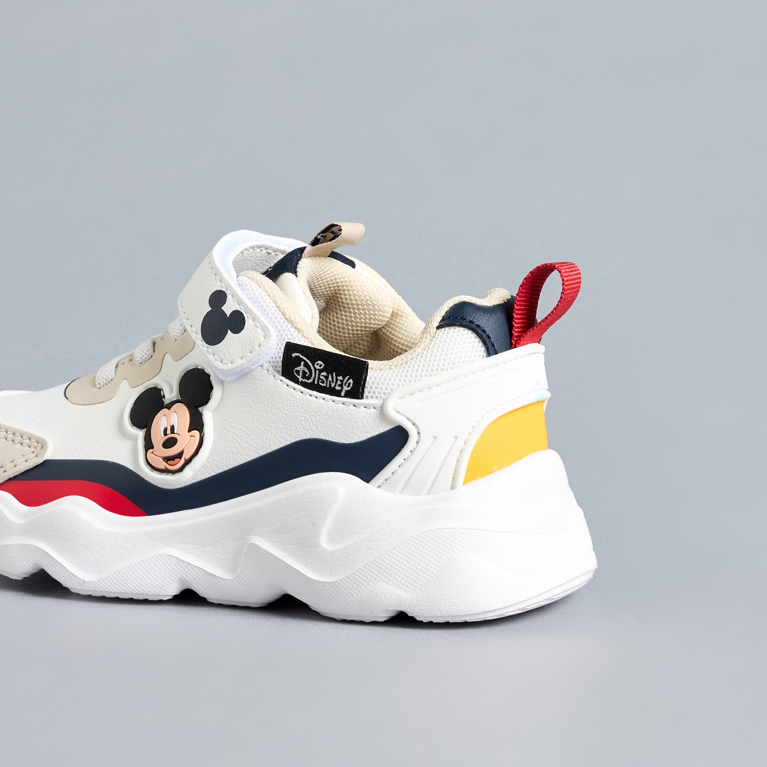 Mickey Mouse Applique Sneakers with Hook and Loop Closure