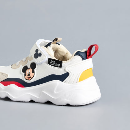 Mickey Mouse Applique Sneakers with Hook and Loop Closure