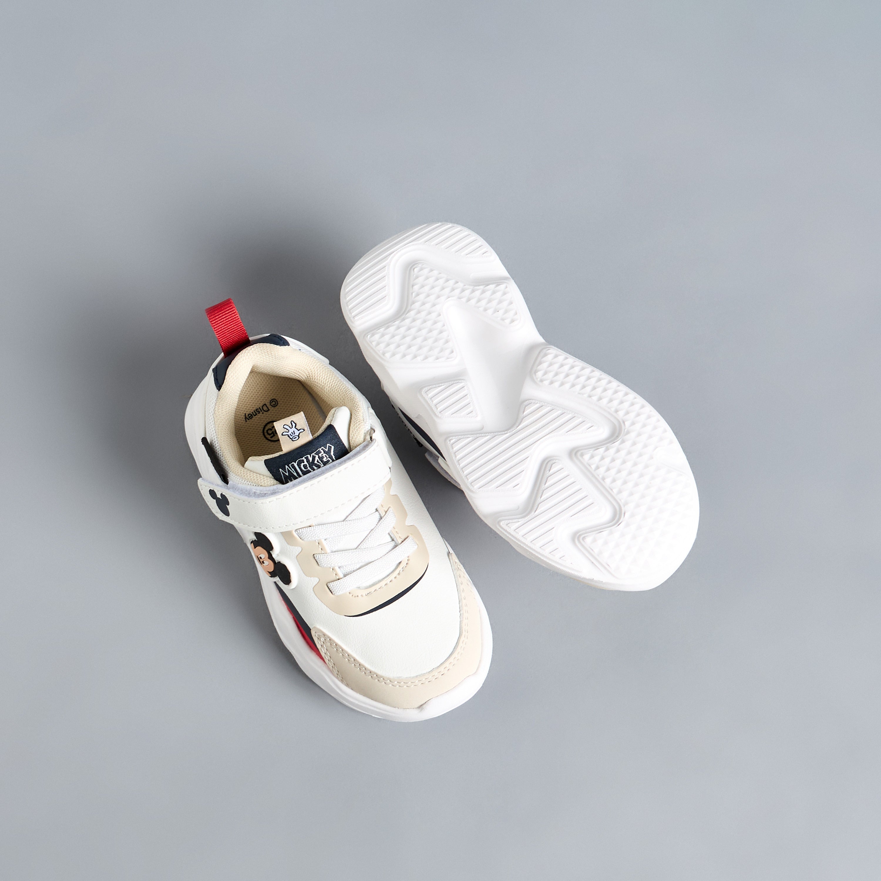 Mickey Mouse Applique Sneakers with Hook and Loop Closure