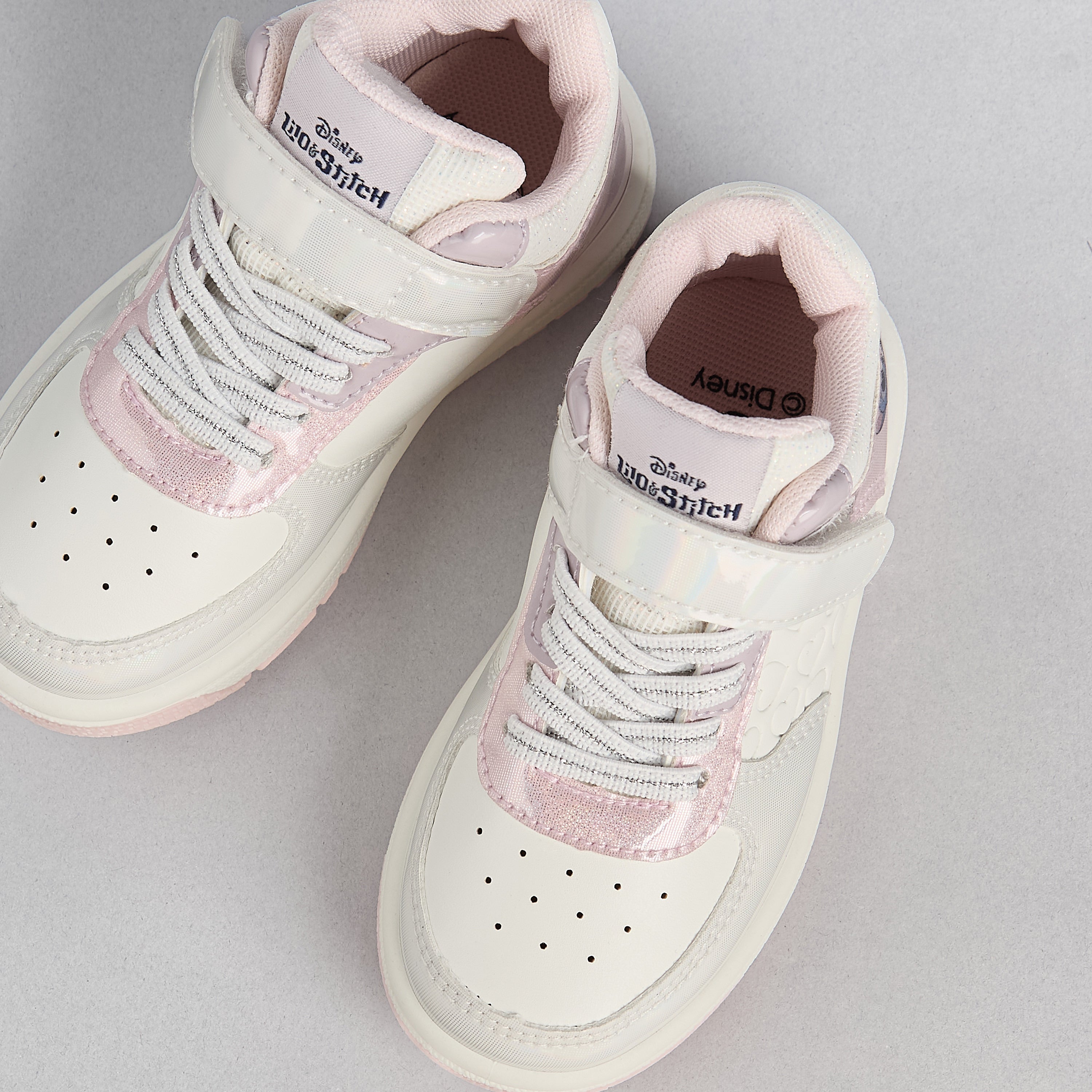 Stitch Print High-Top Sneakers with Hook and Loop Closure