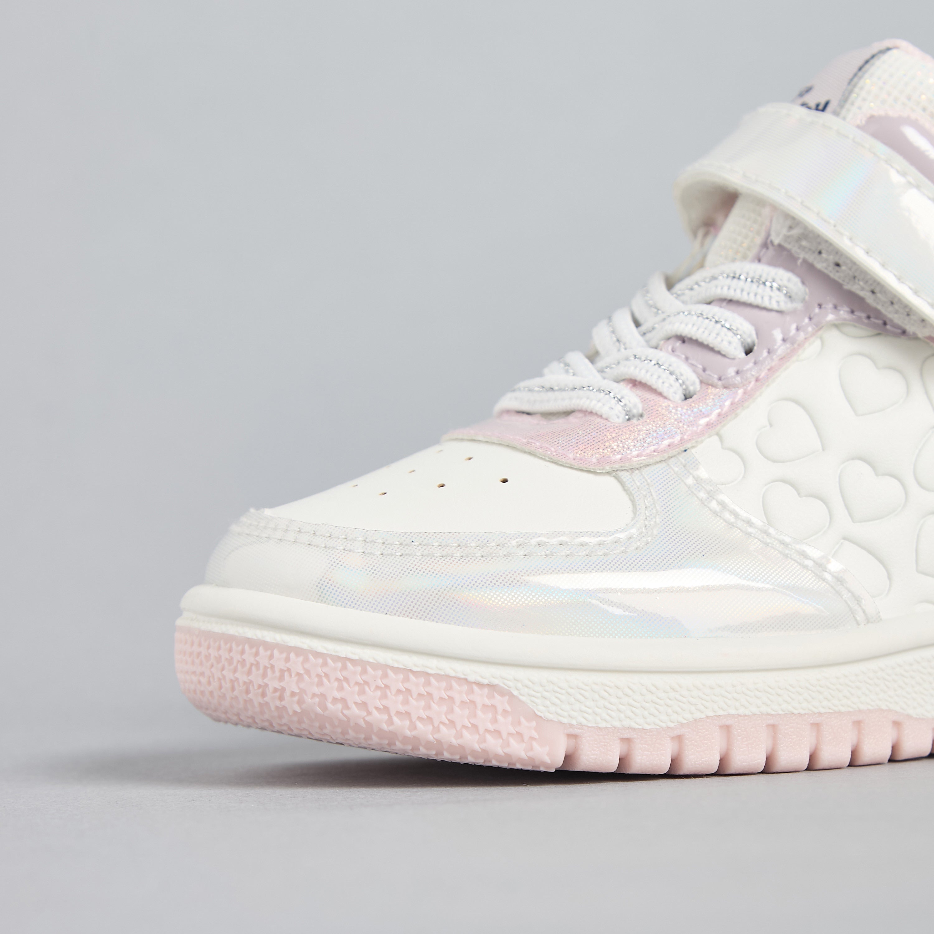 Stitch Print High-Top Sneakers with Hook and Loop Closure