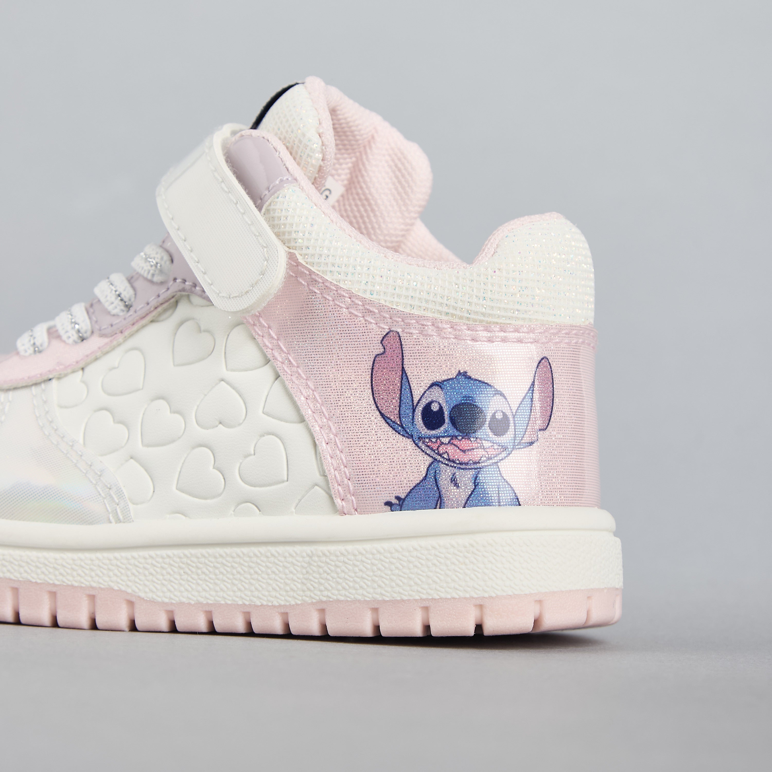 Stitch Print High-Top Sneakers with Hook and Loop Closure
