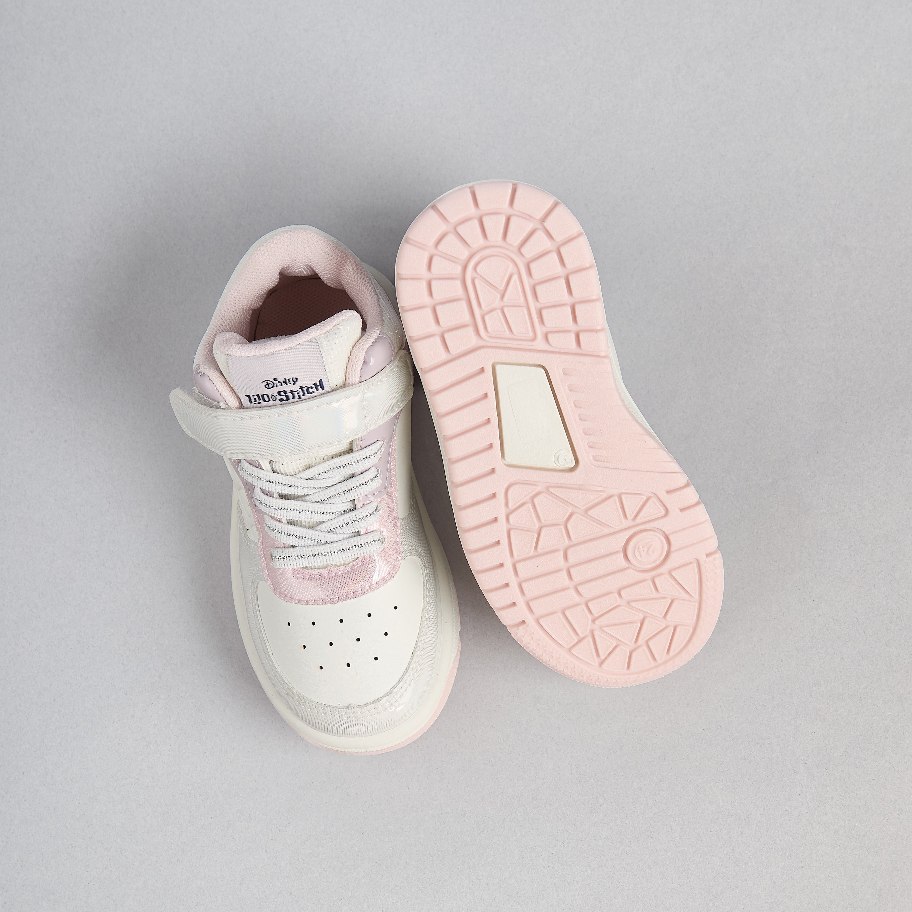 Stitch Print High-Top Sneakers with Hook and Loop Closure