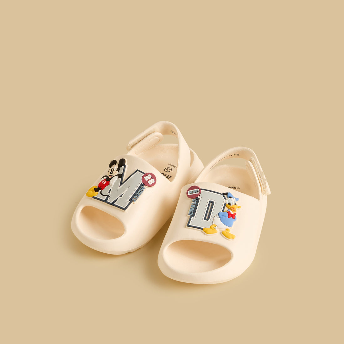 Mickey Mouse and Donald Duck Embossed Slides - Cream / 20