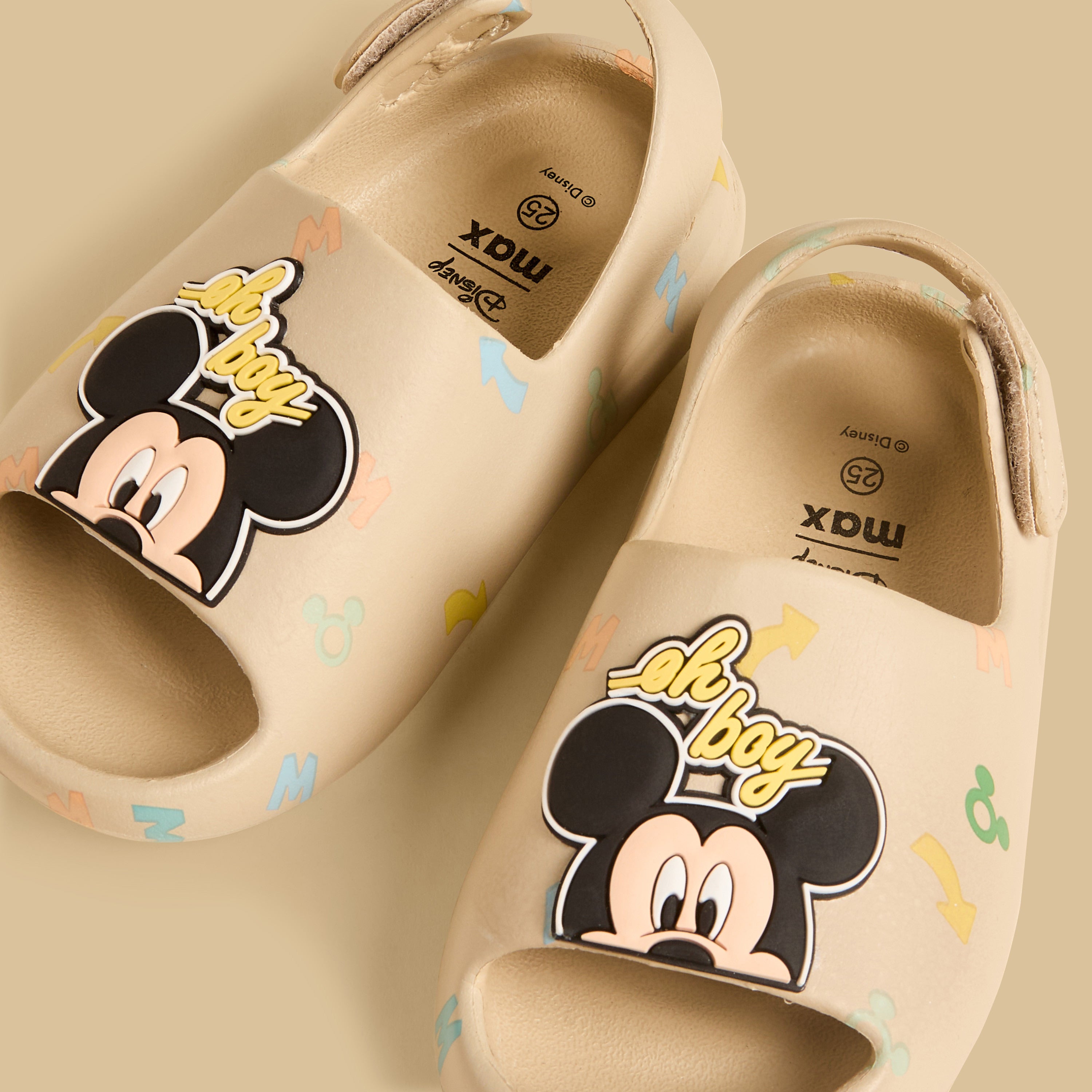Mickey Mouse Applique Slides with Hook and Loop Closure