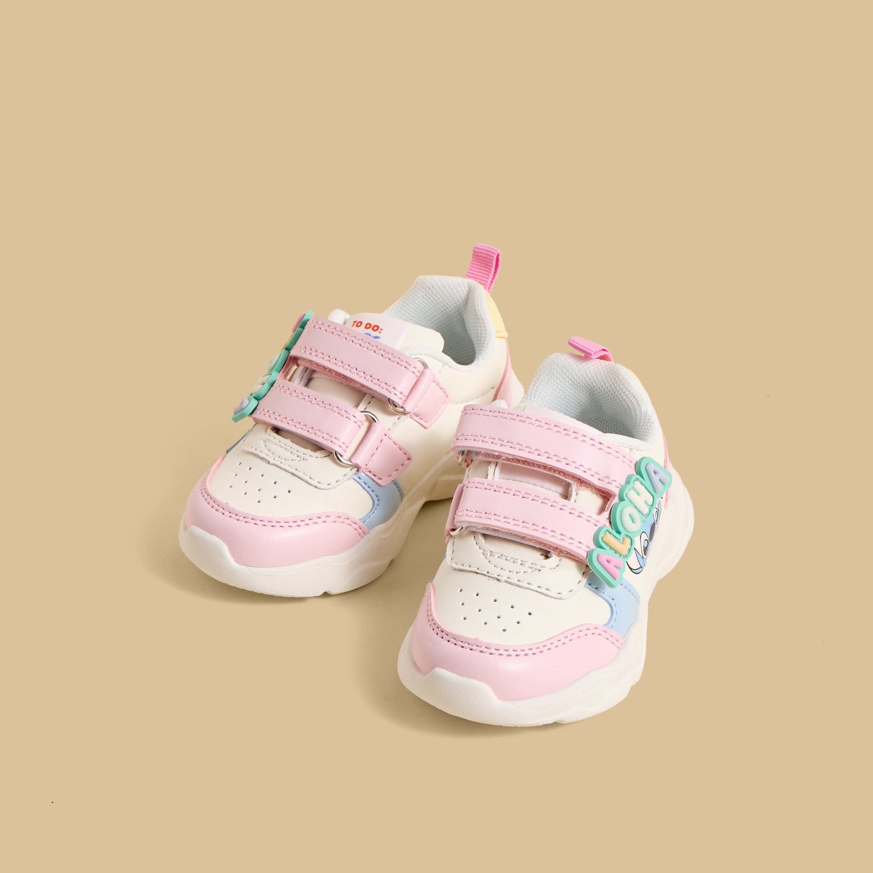 Stitch Colourblock Sports Shoes with Hook and Loop Closure - Multicolour / 20