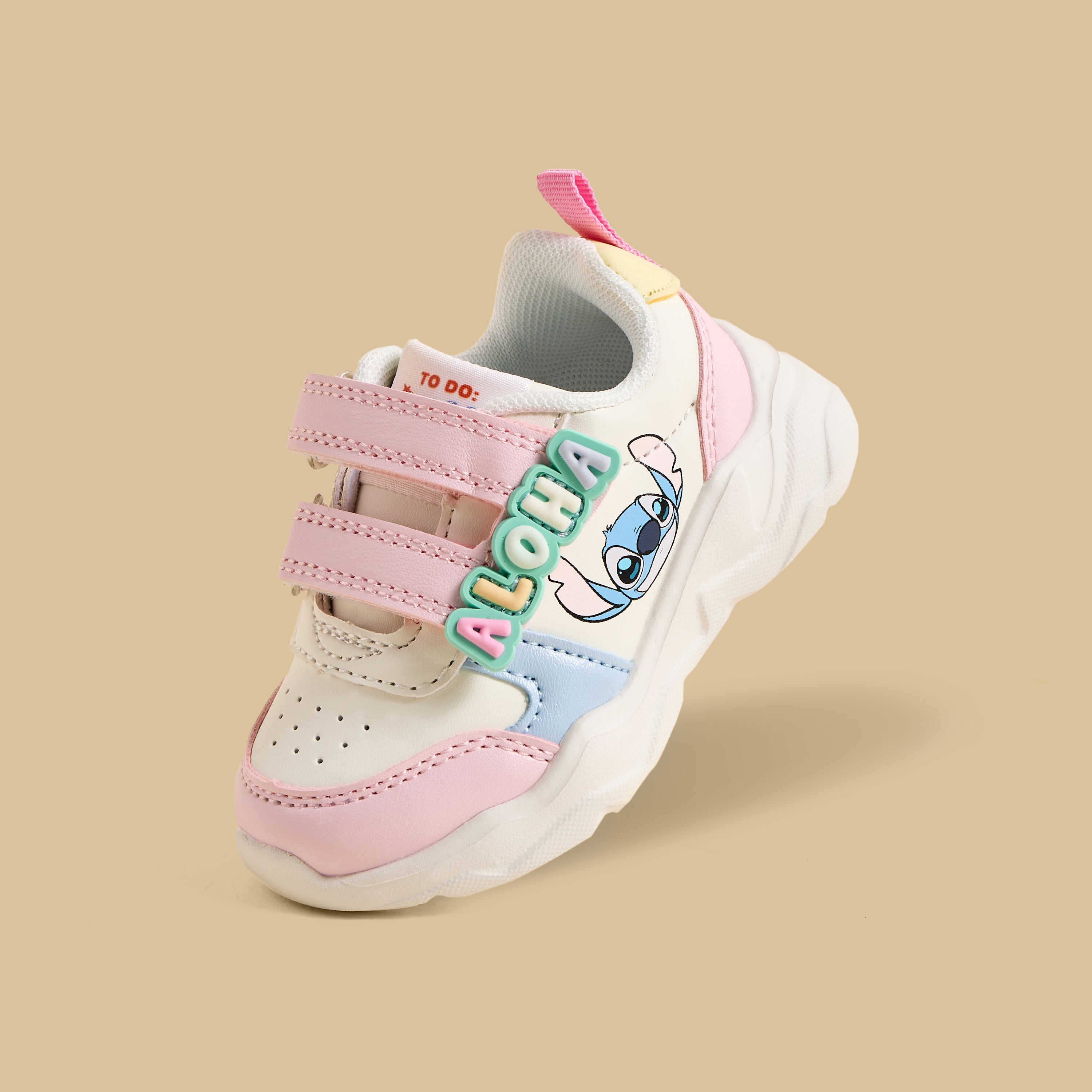 Stitch Colourblock Sports Shoes with Hook and Loop Closure