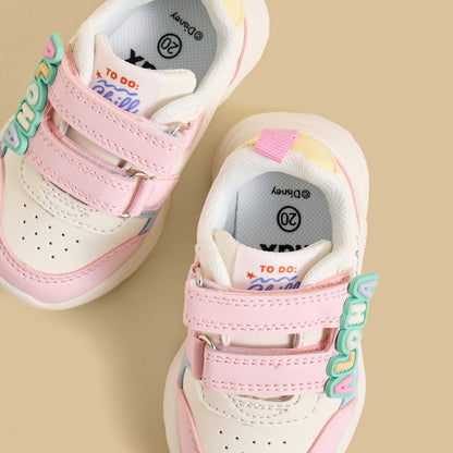 Stitch Colourblock Sports Shoes with Hook and Loop Closure