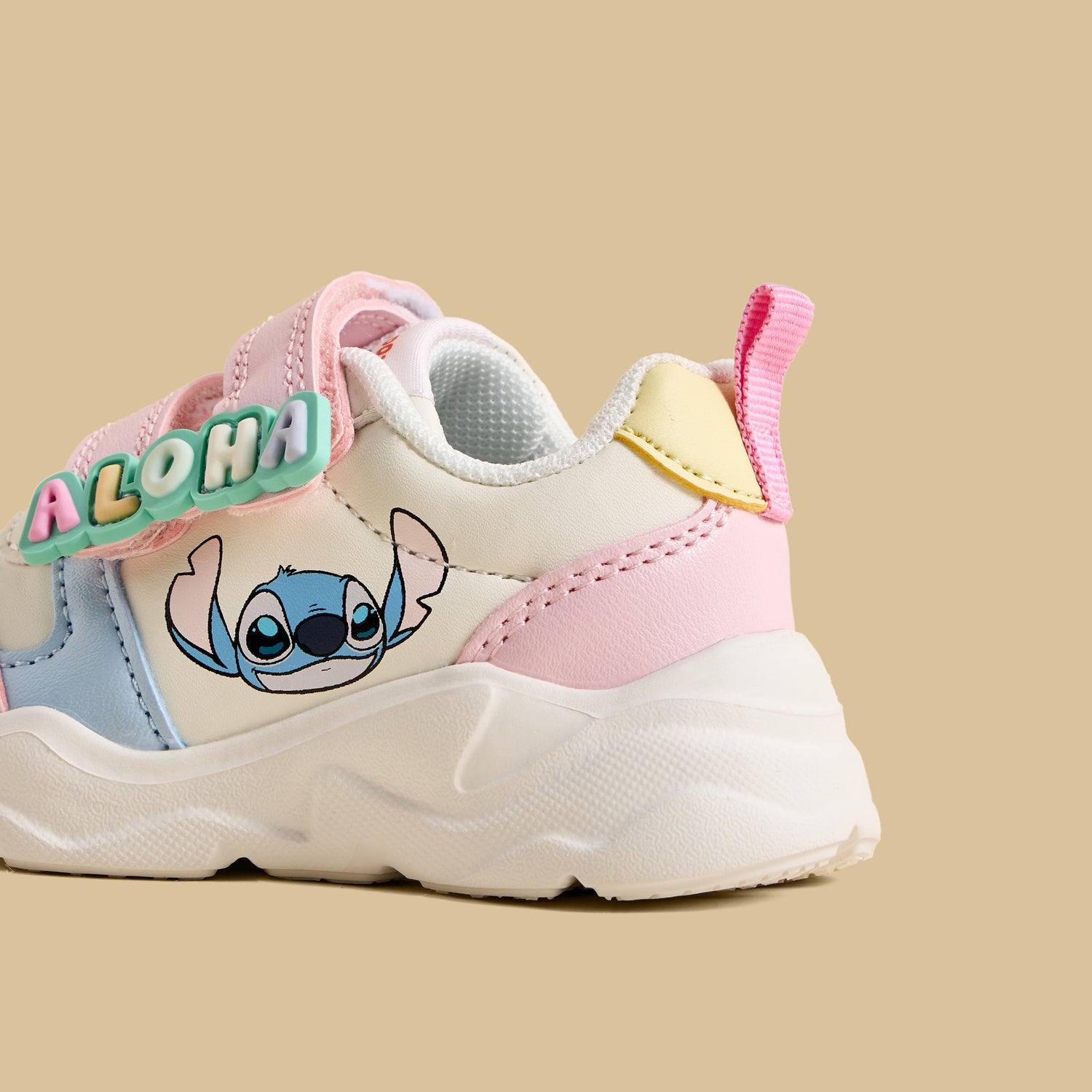 Stitch Colourblock Sports Shoes with Hook and Loop Closure