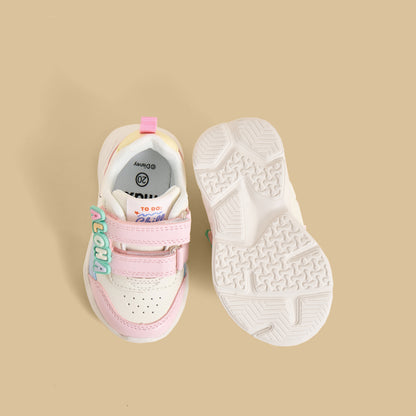 Stitch Colourblock Sports Shoes with Hook and Loop Closure