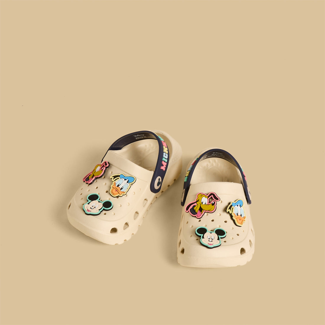 Mickey Mouse and Friends Embellished Clogs with Backstrap - Cream / 20