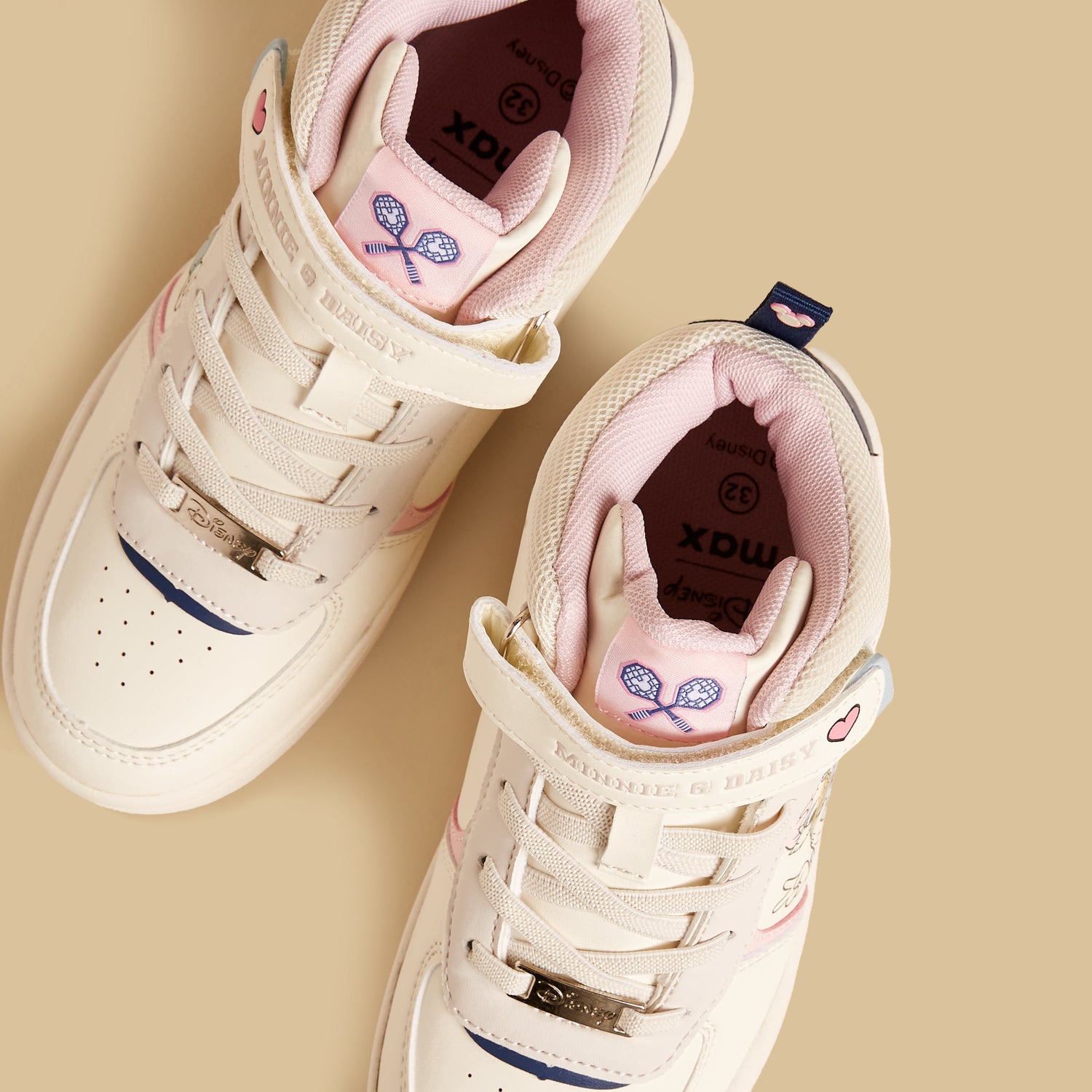 Minnie Mouse Print High Top Sneakers with Hook and Loop Closure
