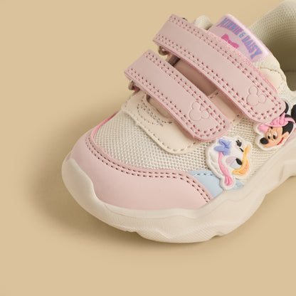 Minnie Mouse Applique Sports Shoes with Hook and Loop Closure