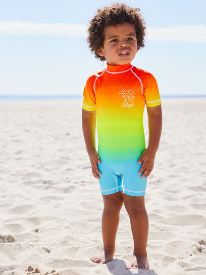 Rainbow Dip Dye Sunsafe All-In-One Swimsuit (3mths-7yrs) - Size 3-6 Months (62-68cm)