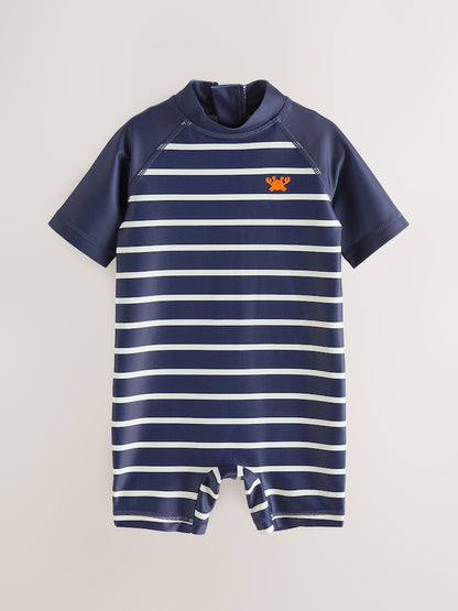 Navy Stripe Sunsafe All-In-One Swimsuit (3mths-7yrs)