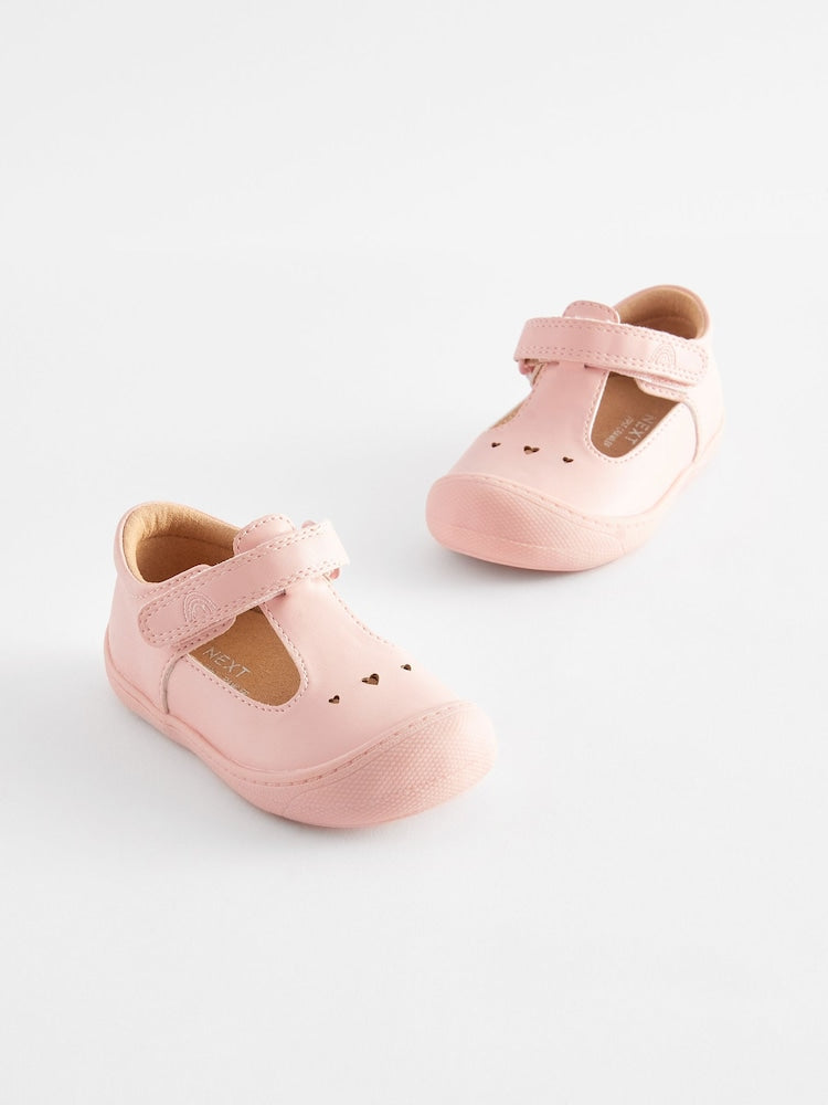 Pink Standard Fit (F) Crawler T-Bar Shoes - Pink / EU 18.5 (UK 2.5)