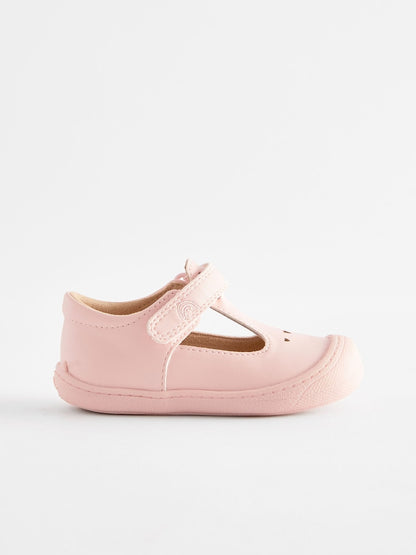Pink Wide Fit (G) Crawler T-Bar Shoes