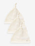 Cream 100% Cotton Tie Top Baby Hats 3 Pack (0-12mths) - Size 44cm (5lb) - Cream