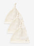 Cream 100% Cotton Tie Top Baby Hats 3 Pack (0-12mths) - Size 44cm (5lb) - Default 1