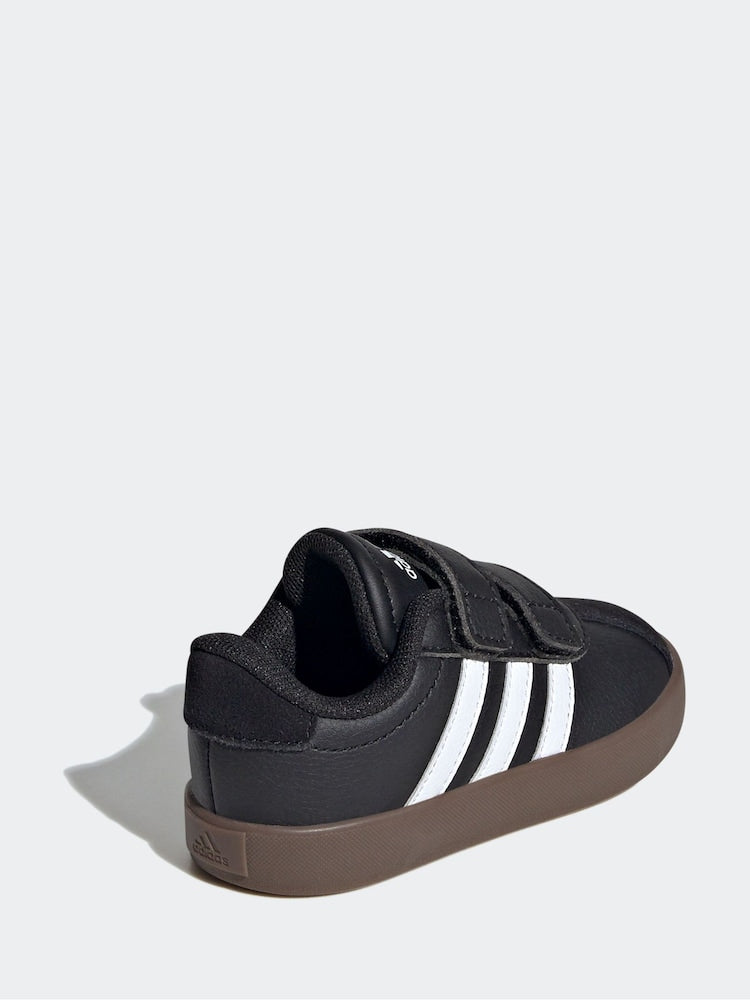 adidas Black/White VL Court 3.0 Hook and Loop Infant Trainers
