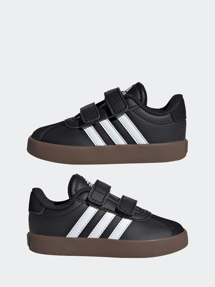 adidas Black/White VL Court 3.0 Hook and Loop Infant Trainers