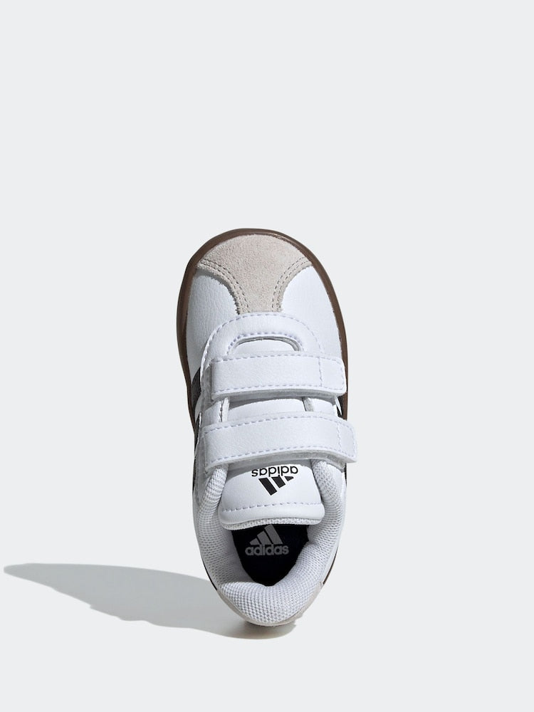 adidas White/Black VL Court 3.0 Hook and Loop Infant Trainers