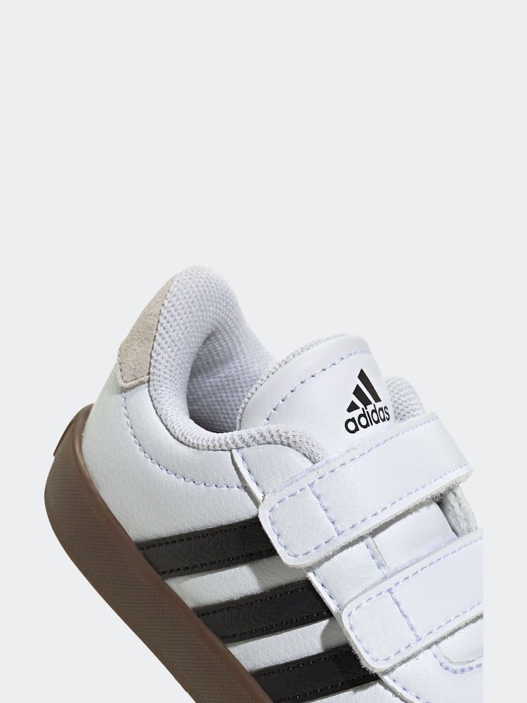 adidas White/Black VL Court 3.0 Hook and Loop Infant Trainers