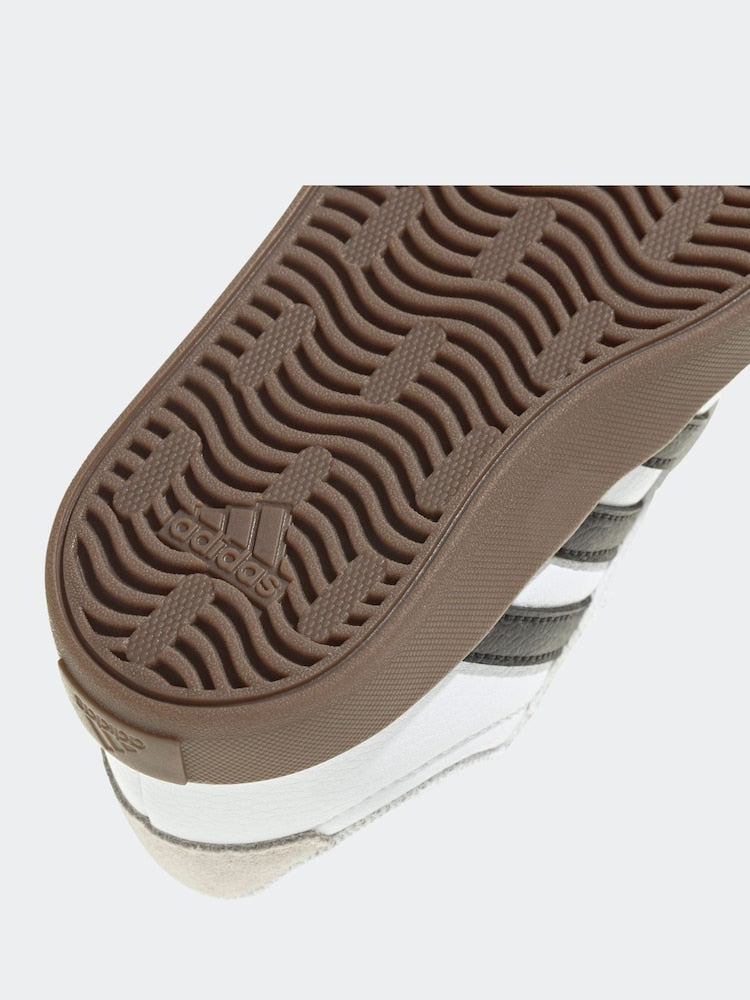 adidas White/Black VL Court 3.0 Hook and Loop Infant Trainers