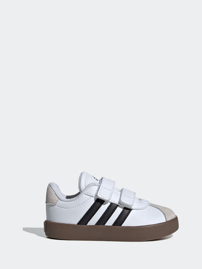 adidas White/Black VL Court 3.0 Hook and Loop Infant Trainers