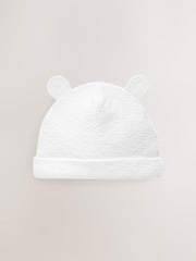 White Beanie Jersey Baby Hats 3 Pack (0-12mths) - Size 44cm (5lb)