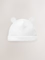 White Beanie Jersey Baby Hats 3 Pack (0-12mths) - Size 44cm (5lb)