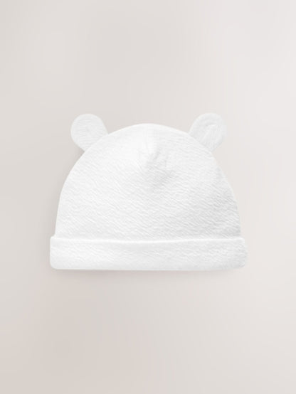 White Beanie Jersey Baby Hats 3 Pack (0-12mths) - Size 44cm (5lb)