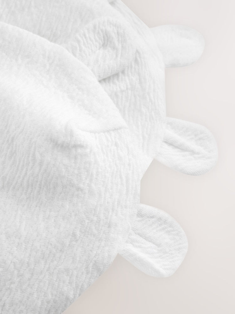 White Beanie Jersey Baby Hats 3 Pack (0-12mths) - Size 44cm (5lb)