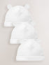 White Beanie Jersey Baby Hats 3 Pack (0-12mths) - Size 44cm (5lb) - White