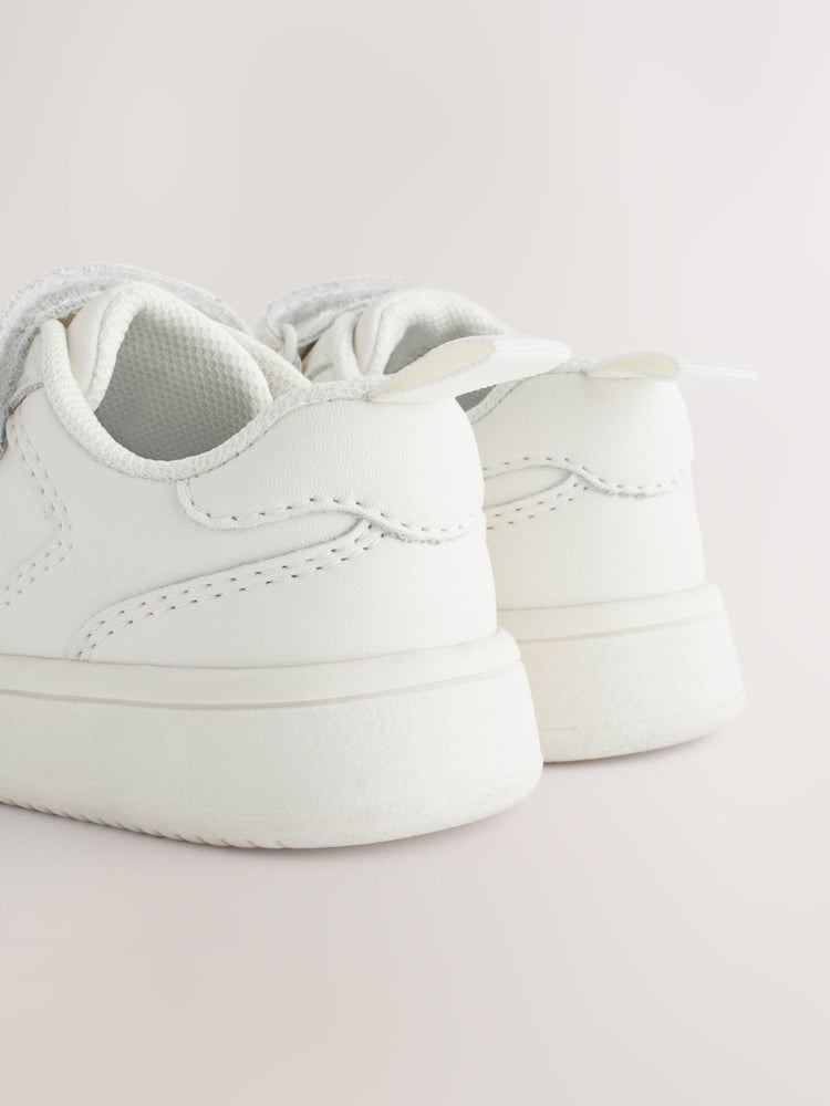 White Standard Fit (F) Touch Fastening Leather First Walker Baby Shoes - Size EU 19 (UK 3)