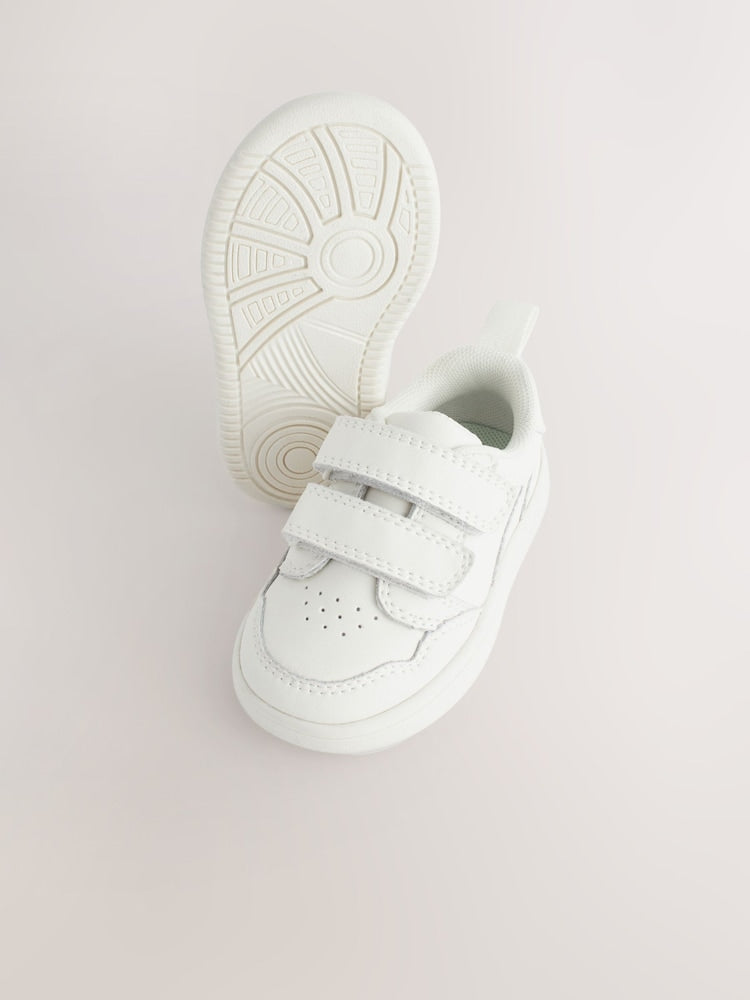 White Standard Fit (F) Touch Fastening Leather First Walker Baby Shoes - Size EU 19 (UK 3)