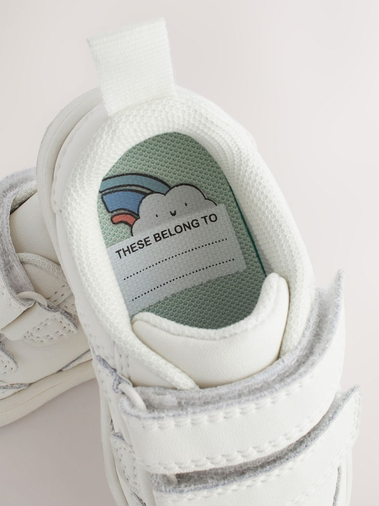 White Standard Fit (F) Touch Fastening Leather First Walker Baby Shoes - Size EU 19 (UK 3)