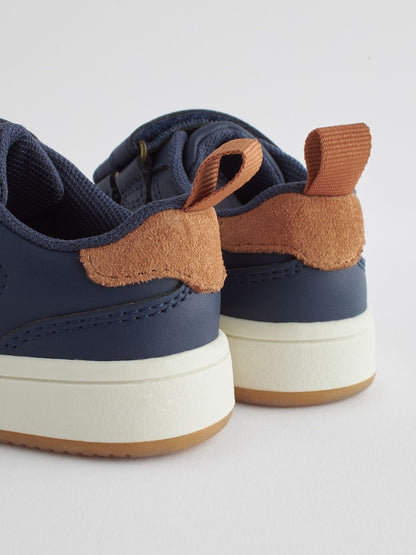 Navy Standard Fit (F) Touch Fastening Leather First Walker Baby Shoes