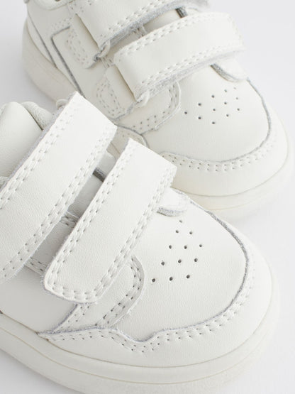 White Wide Fit (G) Touch Fastening Leather First Walker Baby Shoes