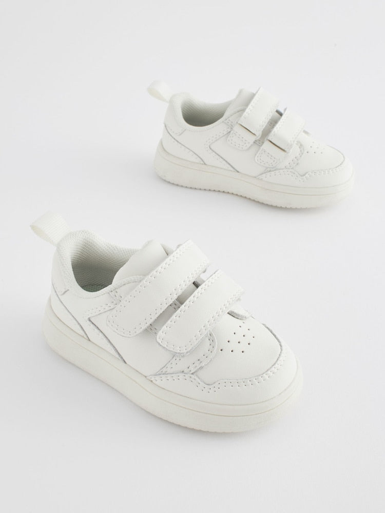 White Wide Fit (G) Touch Fastening Leather First Walker Baby Shoes