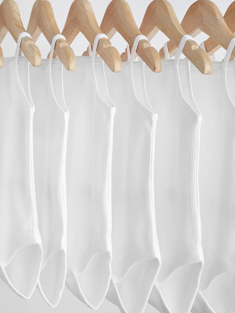 White 10 Pack Baby Strappy Bodysuits