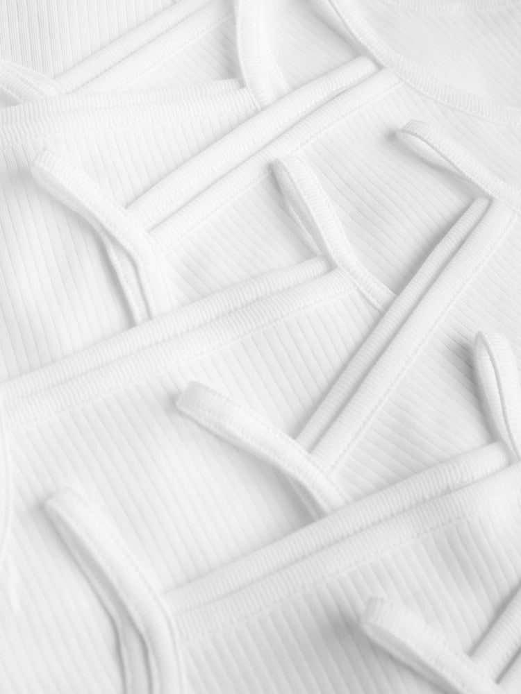 White 10 Pack Baby Strappy Bodysuits