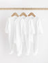 White Essential Zipped 100% Cotton Baby Sleepsuits 3 Pack (0-3yrs)