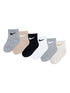 Nike Grey/Black Infant Swoosh Ankle Socks 6 Pack - Size 6-12 Months (68-80cm) - Grey/Black