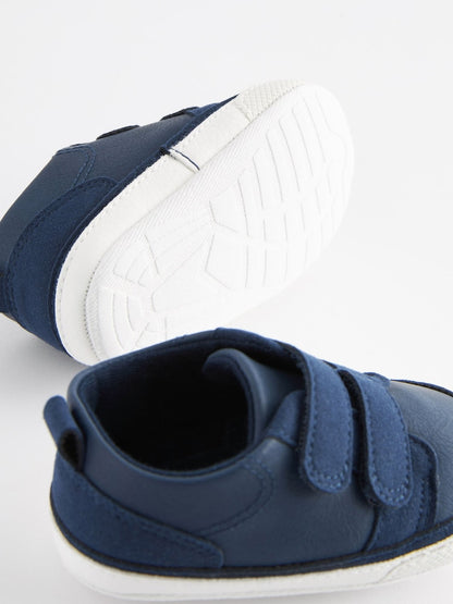 Navy Blue Touch Fastening Baby Trainers (0-2mths) - Size Up To 3 Months (50 - 62cm)