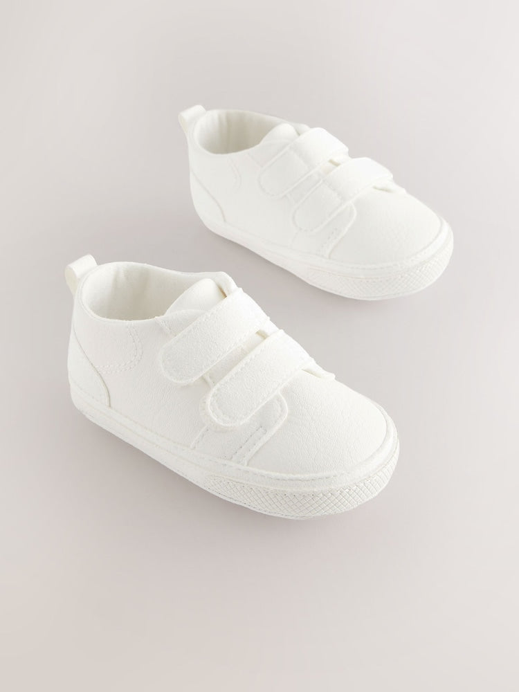 White Touch Fastening Baby Trainers (0-2mths)