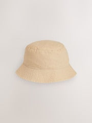 Stone Cotton Canvas Bucket Hat (3mths-16yrs) - Size 3-9 Months (62-74cm)