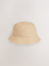 Stone Cotton Canvas Bucket Hat (3mths-16yrs) - Size 3-9 Months (62-74cm)